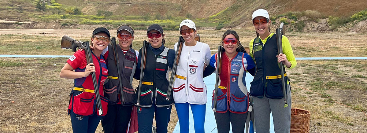 As seis finalistas do Skeet Feminino