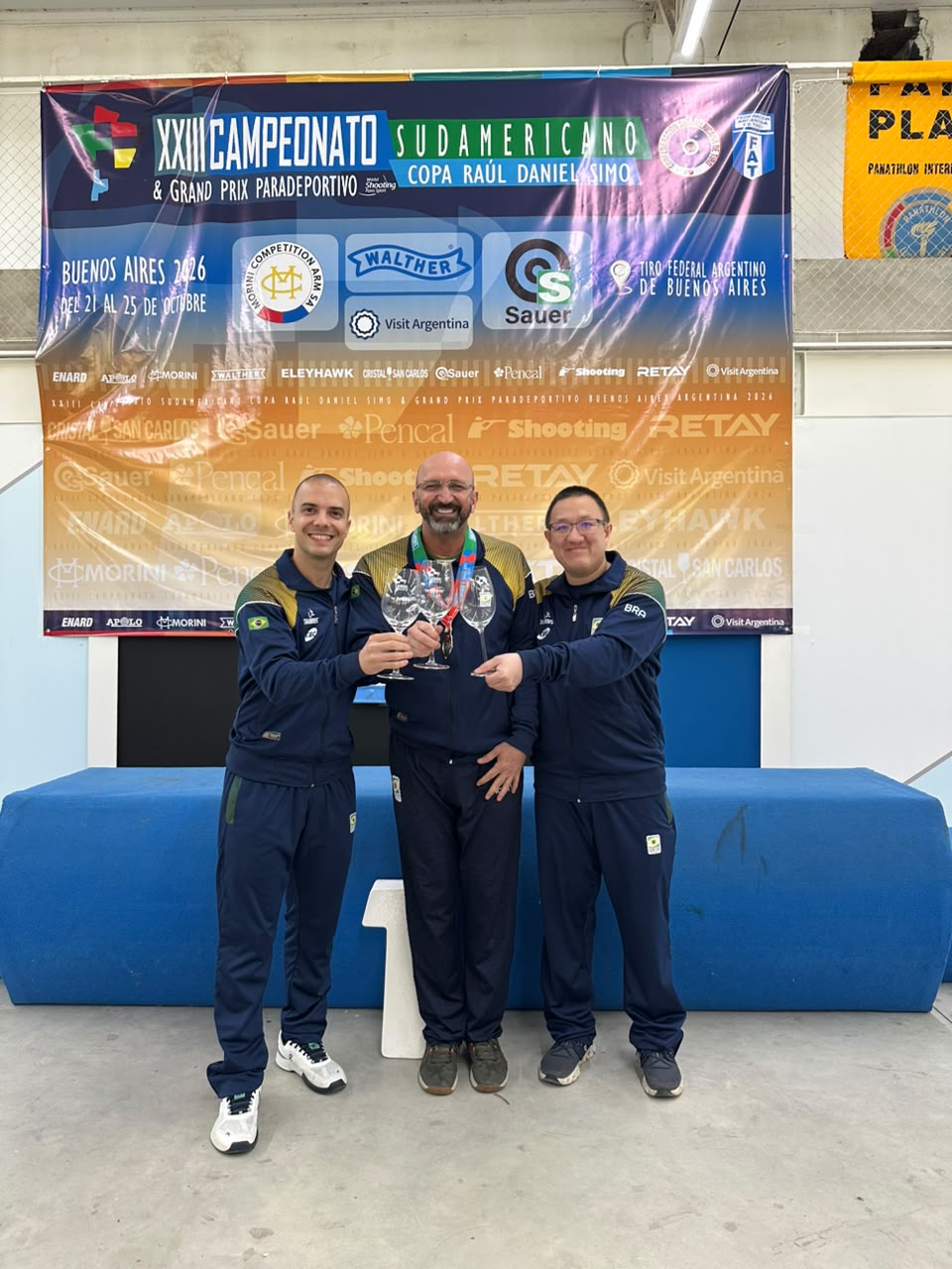 Brasil OURO por equipes no Tiro Rápido - Ivo, Vladimir e Wu - Sudamericano Buenos Aires 2026