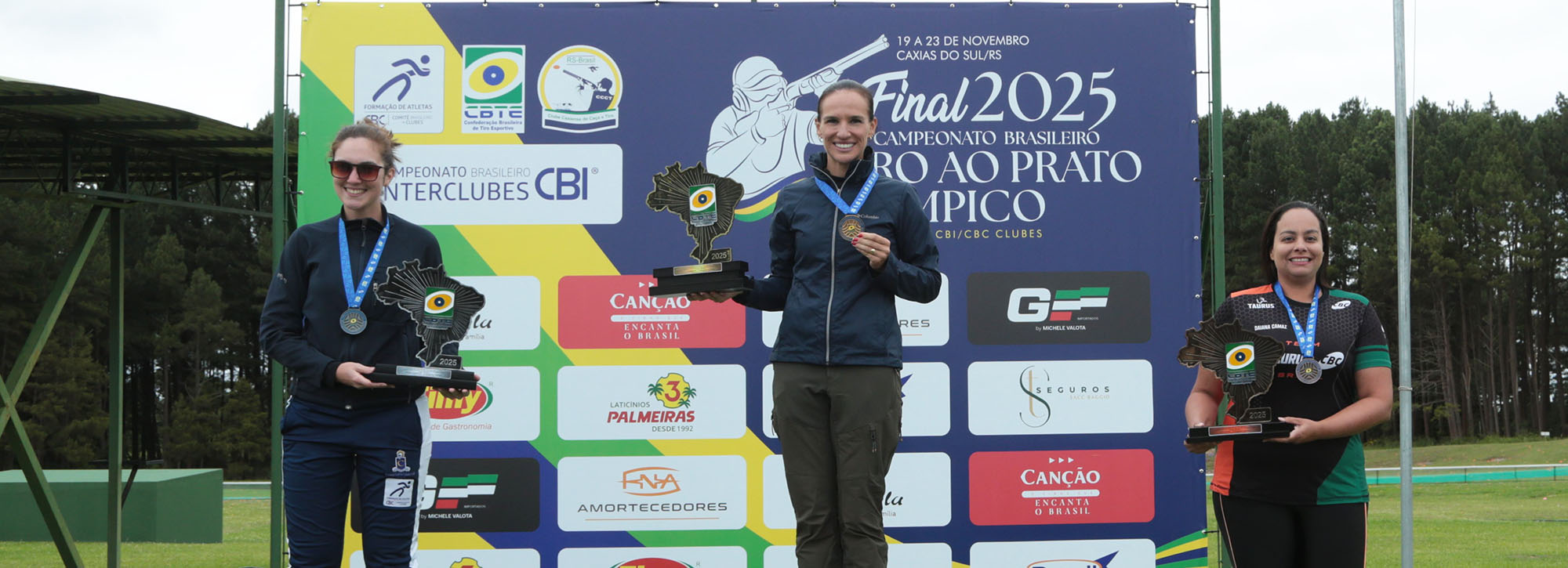 Podio Fossa Olimpica Feminino Brasileio 2025 Podio Fossa Olimpica Feminino Brasileio 2025